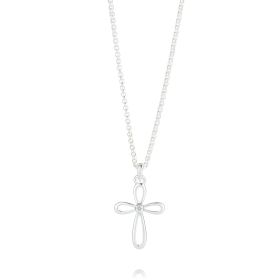 Cherish White Topaz Cross Necklace