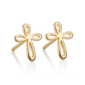 Cherish Gold Vermeil Cross Earrings