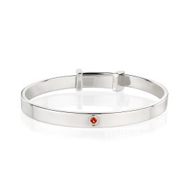 Birthstone Christening Bangle - January