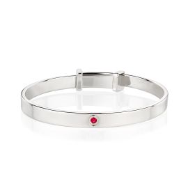 Birthstone Christening Bangle - July