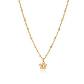 18ct Gold Vermeil & White Topaz Hadley Flower Necklace