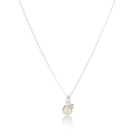 Heirloom Diamond Star and Pearl Necklace