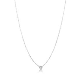 Heirloom Solitaire Diamond Silver Necklace