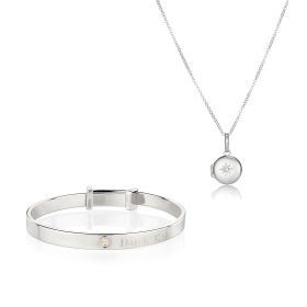 Personalized Sterling Silver Forever Diamond Gift Set