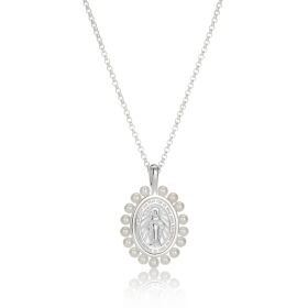 Sterling Silver Freshwater Pearl Miraculous Mary Watch Over Me Necklace 