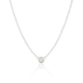 October Opal Birthstone Necklace