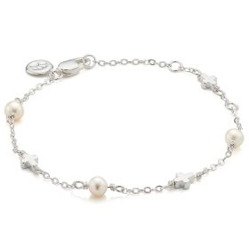 Signature Pearl Station Cross Bracelet