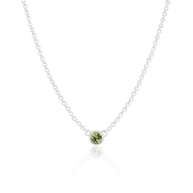 August Peridot Birthstone Necklace