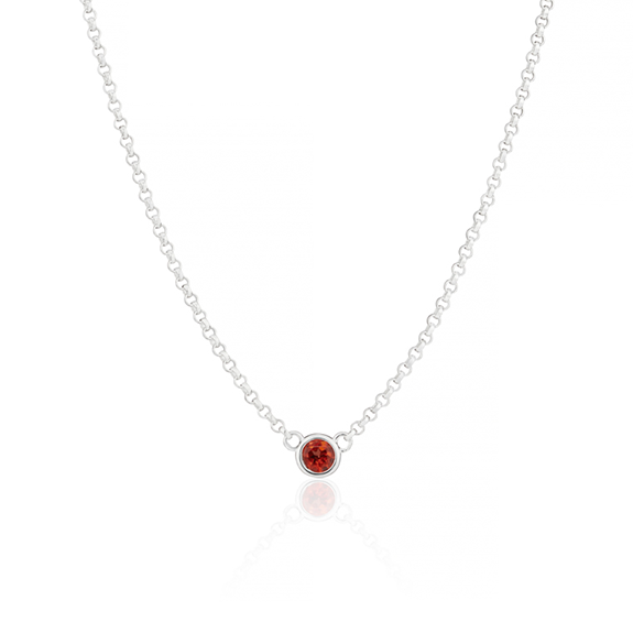January Garnet Birthstone Necklace