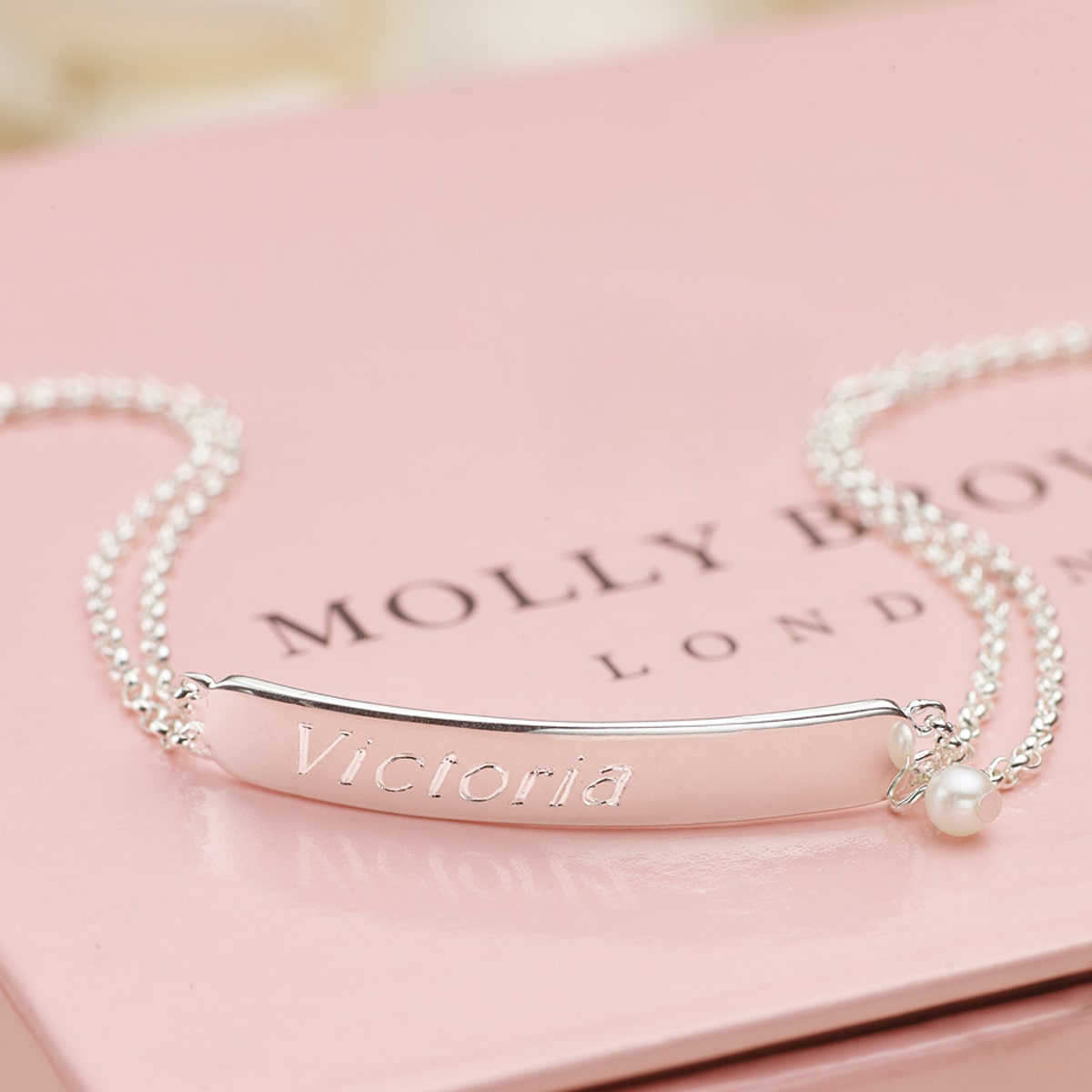 Personalised Baby's First Pearl Christening Bracelet 