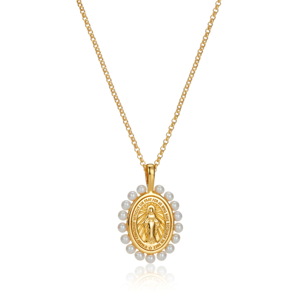 Gold Vermeil Freshwater Pearl Watch Over Me Necklace