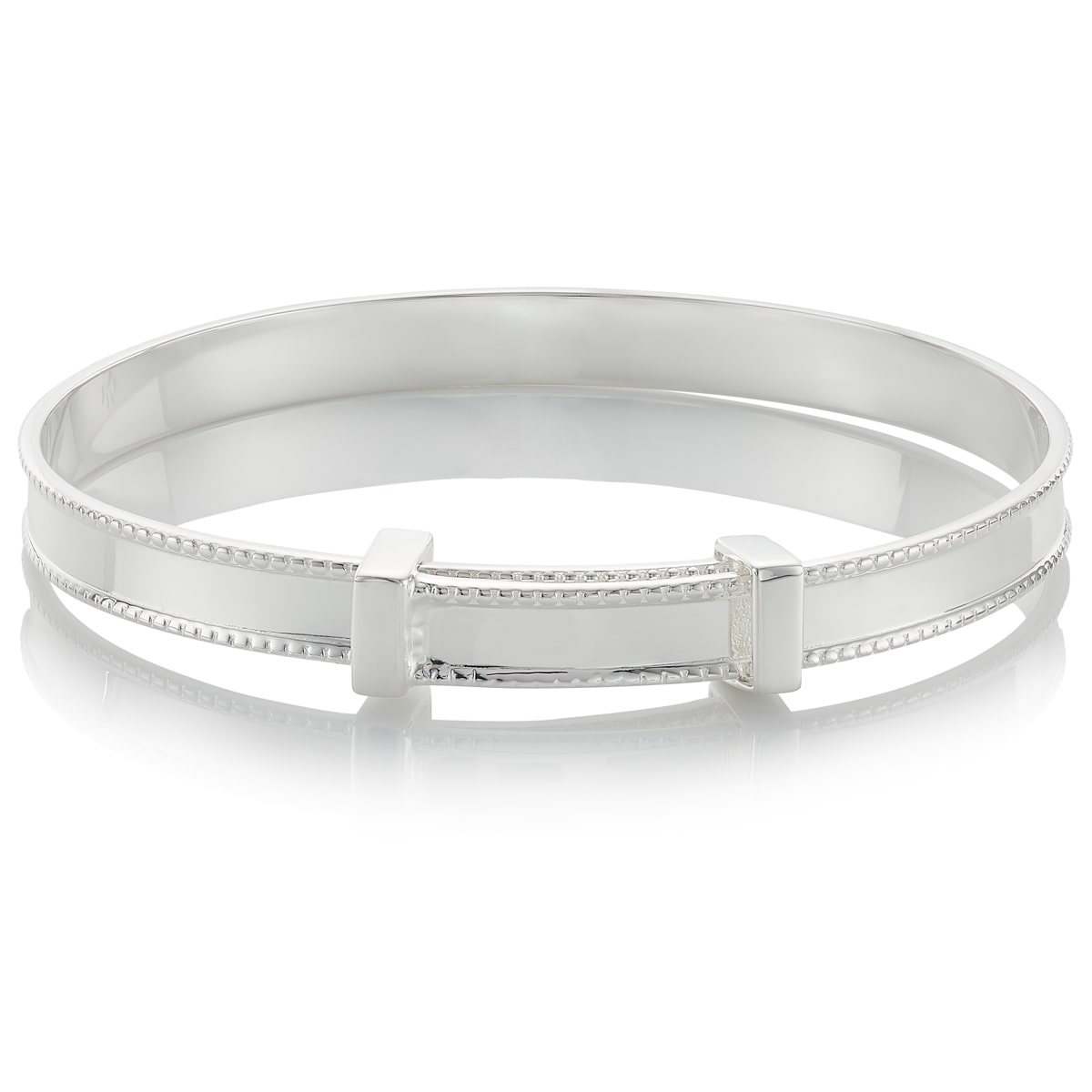 Silver Personalised Christening Baby Bangle  -- Heritage