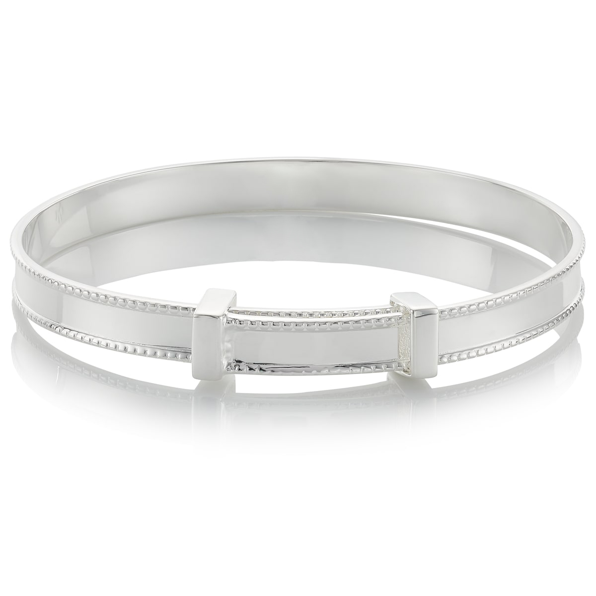 Silver Christening Baby Bangle - Heritage