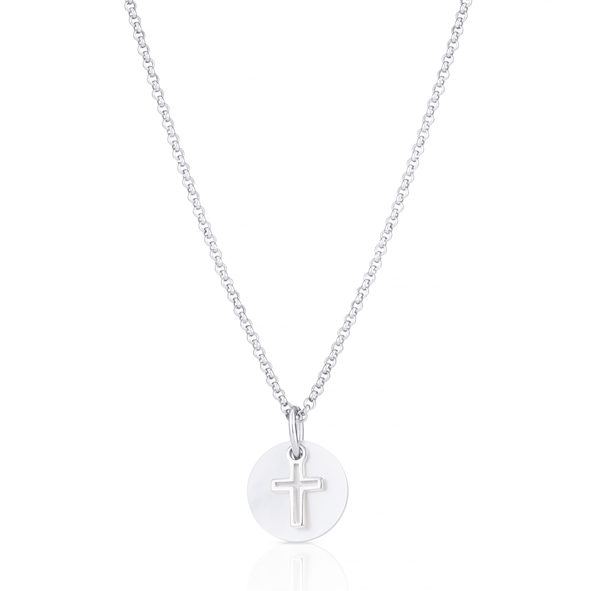 Sterling Silver Hope Open Cross Necklace