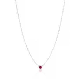 July Ruby Birthstone Necklace