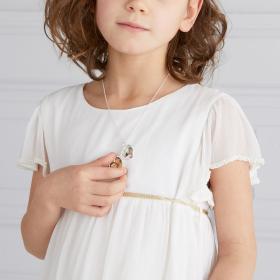 Daddy's Little Girl Heart Pendant Necklace in Gold (Yellow/Rose/White)