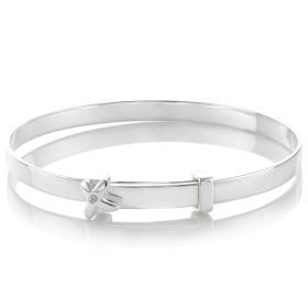 Love First Diamond Kiss Christening Bangle