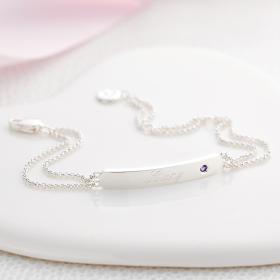 Personalised Amethyst February Birthstone Bracelet