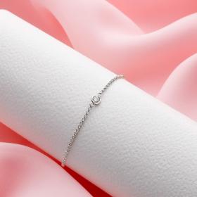 Heirloom Solitaire Diamond Silver Bracelet
