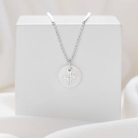 Sterling Silver Hope Open Cross Necklace