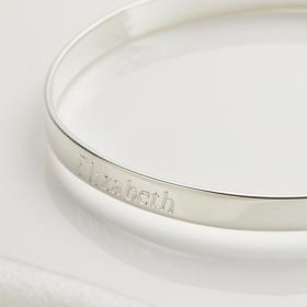 Silver Personalised Christening Cross Baby Bangle — My First Diamond
