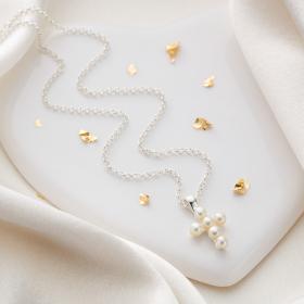 Freshwater Pearl Serenity Cross Necklace