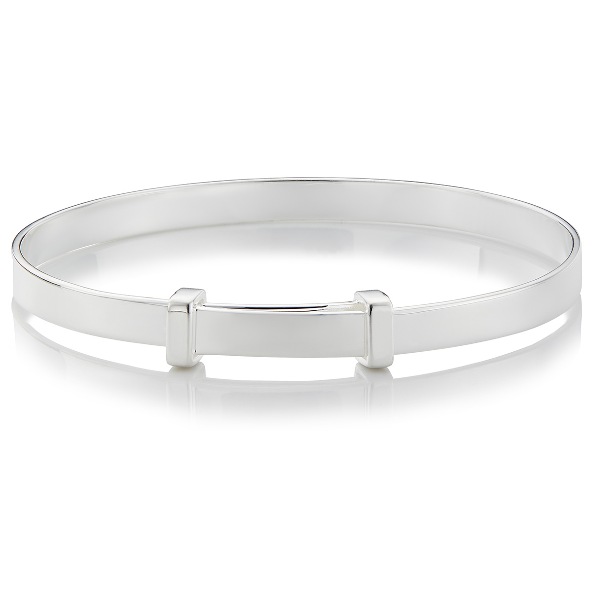 Silver Personalised Christening Baby Bangle - Signature