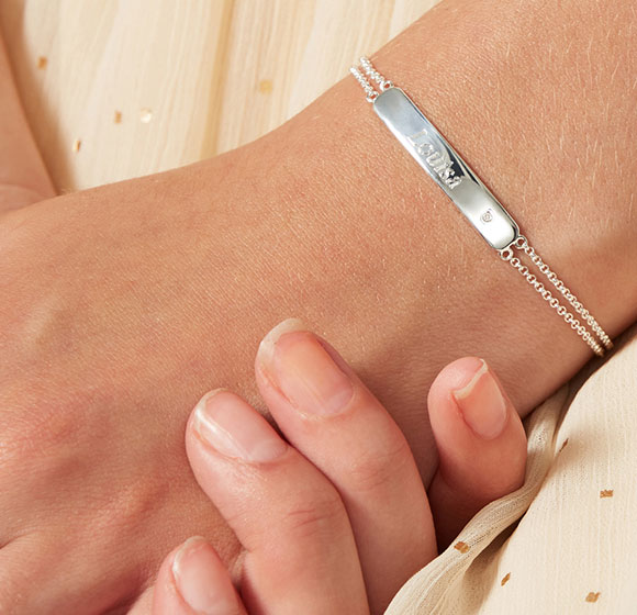 Girl's First Diamond ID Bracelet